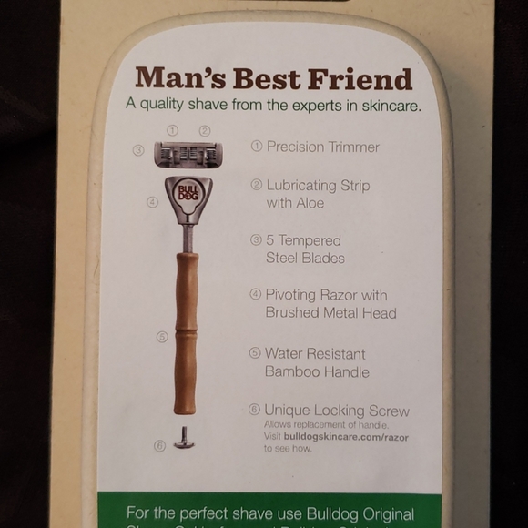 Bull Dog Original Bamboo 5 Blade Razor Bamboo Handle Includes 2 Blades NWT - Picture 6 of 8